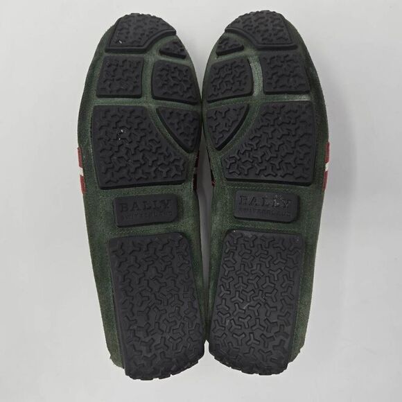 BALLY PIETRO ITALY OLIVE STRIPE STRAP SUEDE DRIVER LOAFER MENS SIZE 7 US - Picture 10 of 10